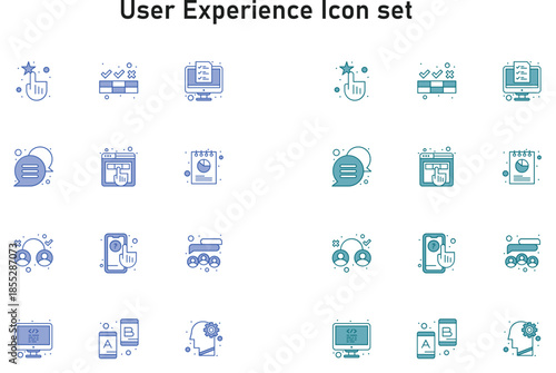 User Experience Icon Set for UX UI Design Web Development and Mobile App Interface