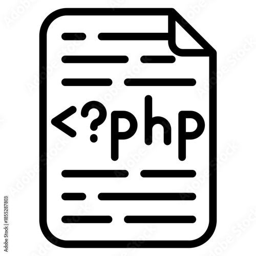 PHP Script Map vector icon. Coding and programming icon line style. perfect use for logo, presentation, website, and more. Modern icon design outline style 