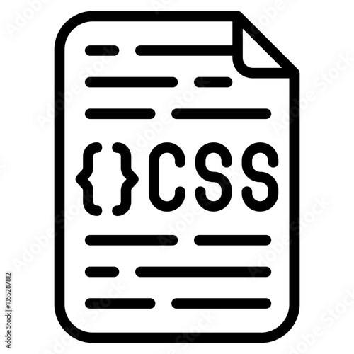 CSS Script vector icon. Coding and programming icon line style. perfect use for logo, presentation, website, and more. Modern icon design outline style 