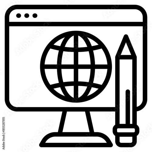 Web Design vector icon. Coding and programming icon line style. perfect use for logo, presentation, website, and more. Modern icon design outline style 