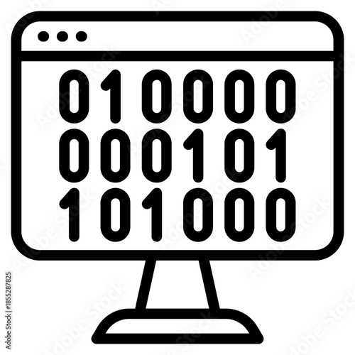 Binnary vector icon. Coding and programming icon line style. perfect use for logo, presentation, website, and more. Modern icon design outline style 