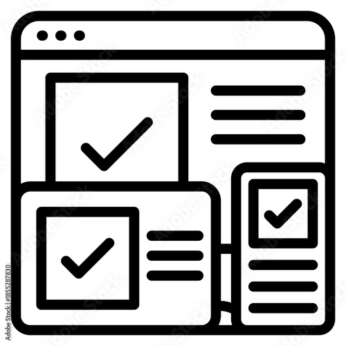 Responsive design vector icon. Coding and programming icon line style. perfect use for logo, presentation, website, and more. Modern icon design outline style 