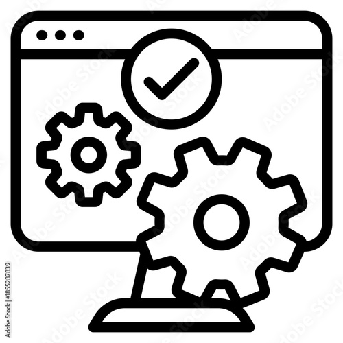 Install System vector icon. Coding and programming icon line style. perfect use for logo, presentation, website, and more. Modern icon design outline style 