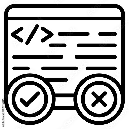 Testing vector icon. Coding and programming icon line style. perfect use for logo, presentation, website, and more. Modern icon design outline style 