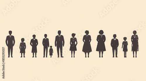 illustration with people: different ages and genders