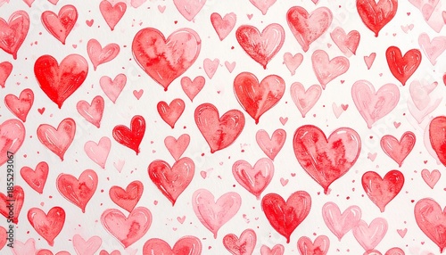 Abstract watercolor heart background. Concept love, valentine day greeting card.