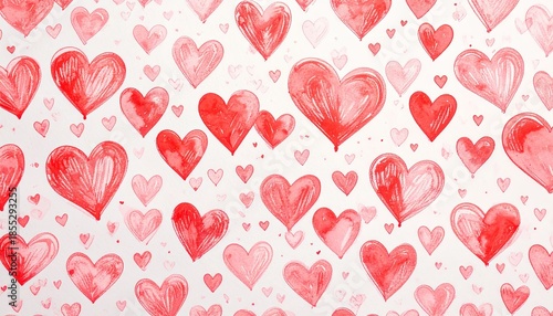 Abstract watercolor heart background. Concept love, valentine day greeting card.