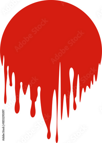 A simple vector of a red circle geometric plane created with irregular curved lines to create a flowing impression.