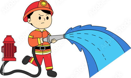 a firefighter spraying water from a hose