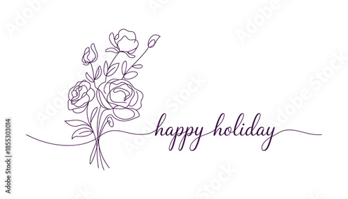 Elegant Floral Bouquet Happy Holiday Design For Festive Celebrations