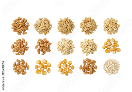 Whole cereal grains corn and seeds collection SVG on transparent background