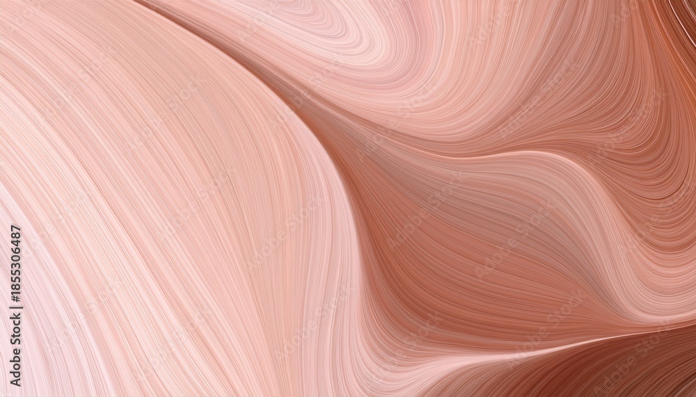 Obraz premium Unobtrusive Header With Elegant Curvy Swirl Waves Background Design With Rosy Brown Light Gray And Pastel Brown Color