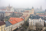 Panorama miasta Przemyśl, województwo podkarpackie, Polska. Stare Miasto w Przemyślu, Polska. Panorama z Wieży Zegarowej.