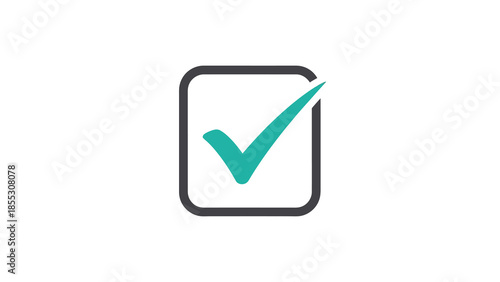 Minimalist check mark icon with rounded square outline
