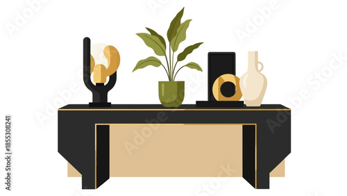 Minimalist living room decor with modern art and plants