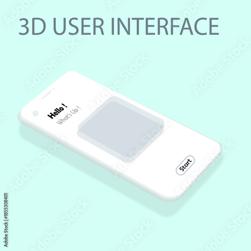  3D Mobile App User Profile Screen UI Design