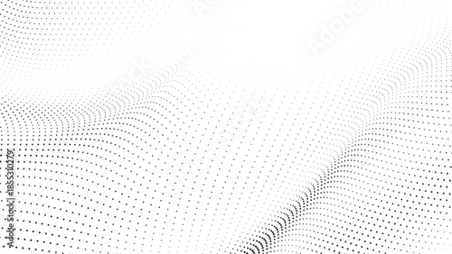 Minimal halftone wave lines forming clean abstract digital background Vector Illustration