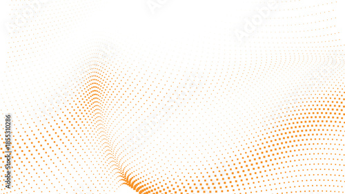 Warm orange halftone wave glow with smooth abstract dot texture Vector Illustration