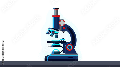 Stylized 3d microscope: colorful and detailed scientific design