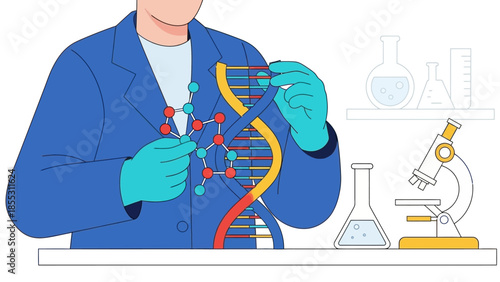 Scientist analyzing dna structure in modern laboratory setting