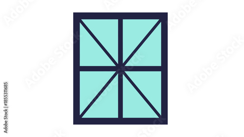 Geometric art deco window design in modern flat style