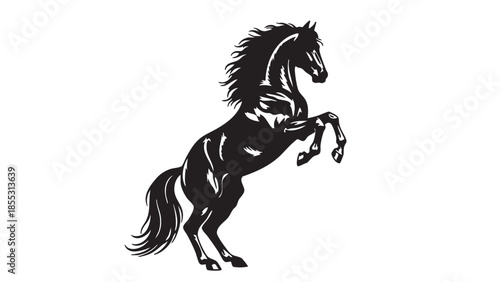 horse silhouette vector on white background 