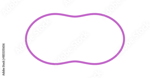 Groovy wavy bubble outline border frame with a retro and curvy line as a graphic y2k element. Bold purple background and unique shape add artistic flair for modern creative projects.