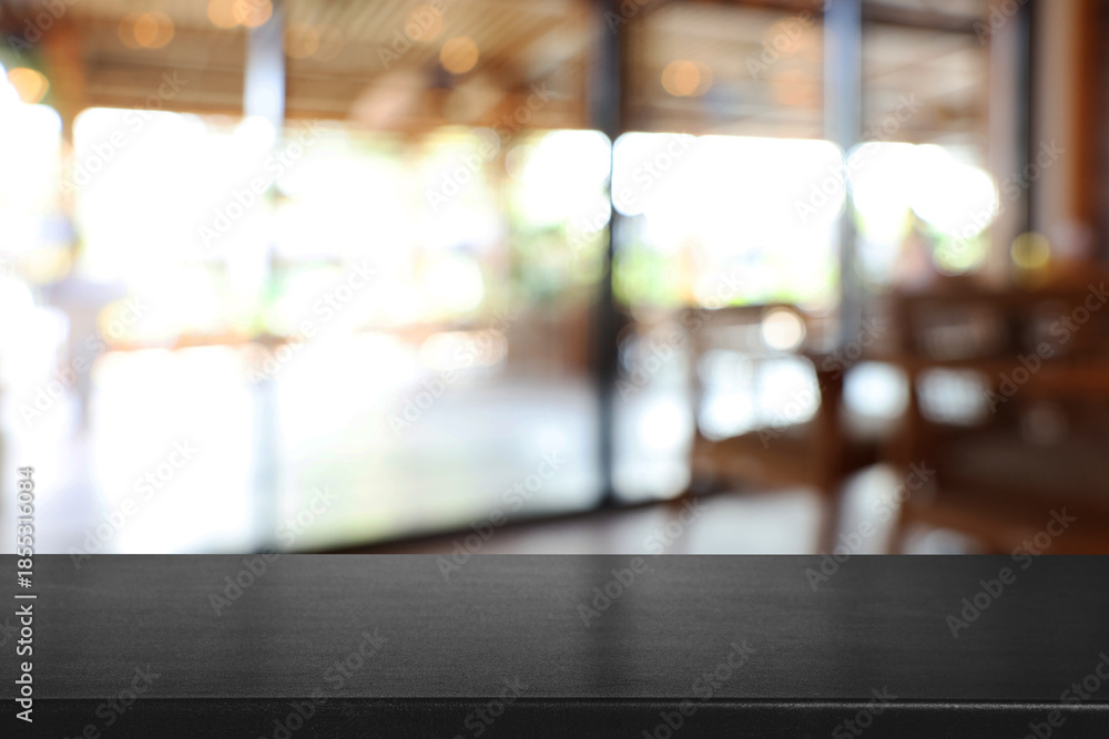 custom made wallpaper toronto digitalEmpty table and blurred bar interior. Space for design