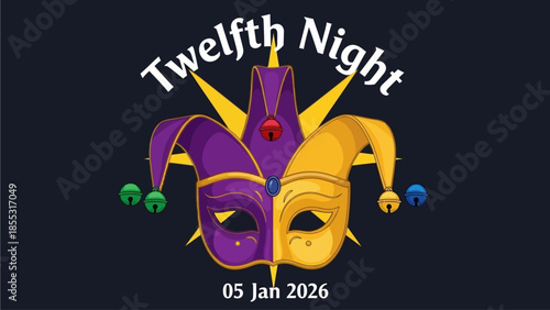 Vibrant Twelfth Night masks for festive celebrations and theatrical performances