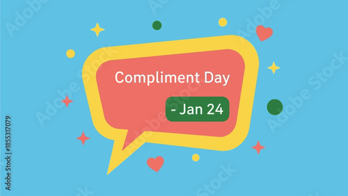Vibrant Compliment Day celebration graphic with colorful speech bubble