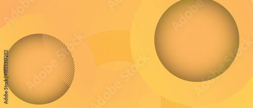 Abstract orange and yellow background with soft gradient circle rings in geometric pattern paper in modern art design. relaxing and tranquil art, can illustrate health medical or sound of music.