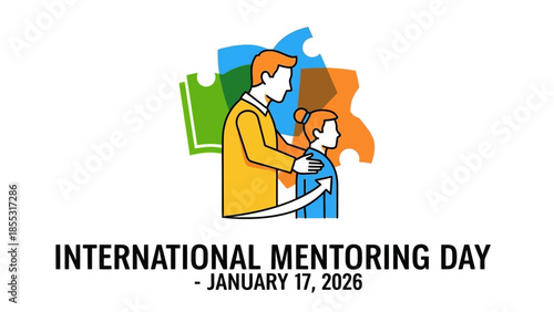 International Mentoring Day illustration with mentor and mentee