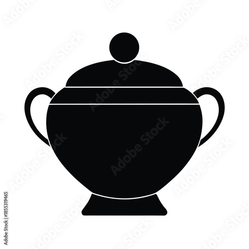Elegant Soup Tureen Icon, Servingware Design And Crockery