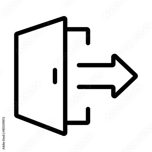 Logout or exit door icon with arrow pointing right, emergency exit concept.