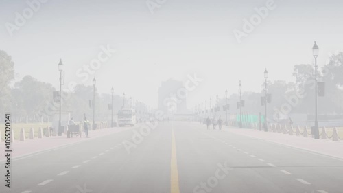 India Gate Covered in Air Pollution, Delhi