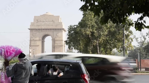 India Gate Time Lapse with Copy Space