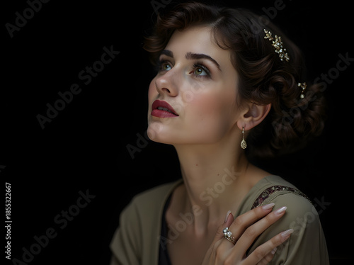 Portrait of the retro woman