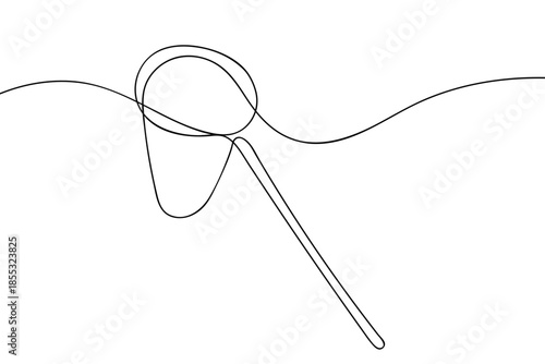 A single, continuous line of insect net. hand drawn line art vector illustration Editable stroke.