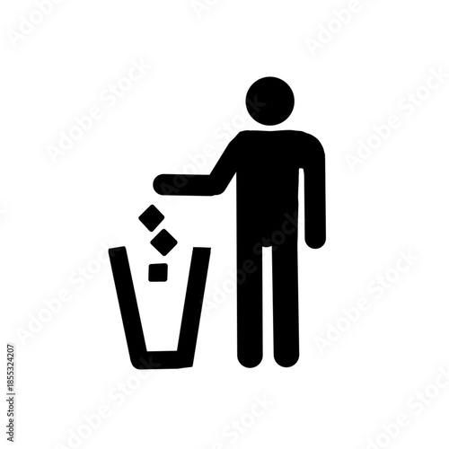 throw rubbish in the rubbish bin icon