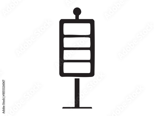 Black silhouette of signpost with direction signs, isolated on white background. concept of navigation, travel icon, guidepost, roadway, design element, symbol, pointer