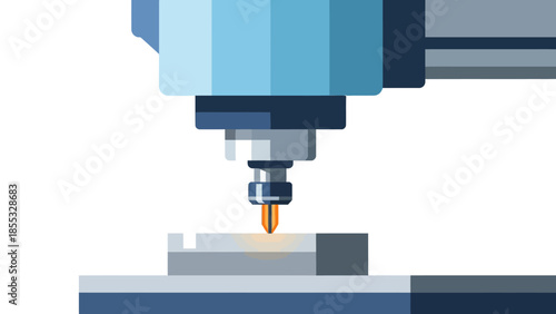 Cnc machine precision: flat design of metalwork drilling process