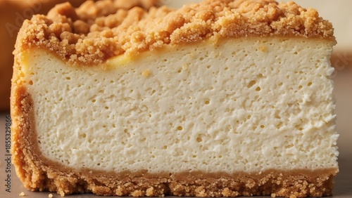 Wallpaper Mural Delicious cheesecake slice with crumbly crust and creamy filling Torontodigital.ca