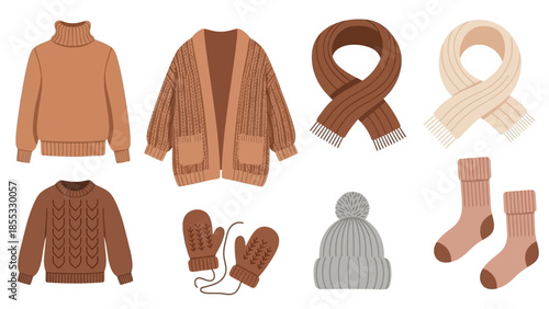 Cozy autumn wardrobe essentials: sweaters, cardigans, scarves, and more