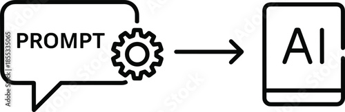 Ai prompt to mobile phone illustration