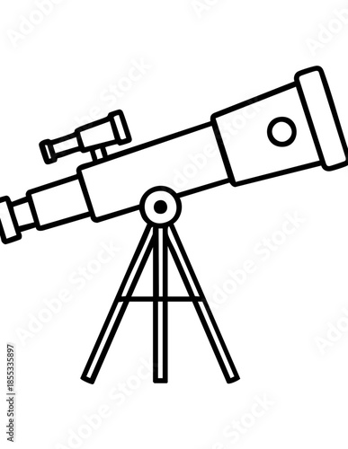 Telescope on tripod for stargazing and astronomy exploration
