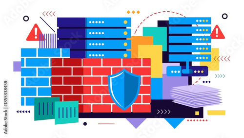 Secure Server Room with Firewall Protection and Alert Systems