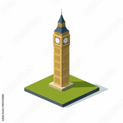 Torre Elizabeth en estilo isométrico