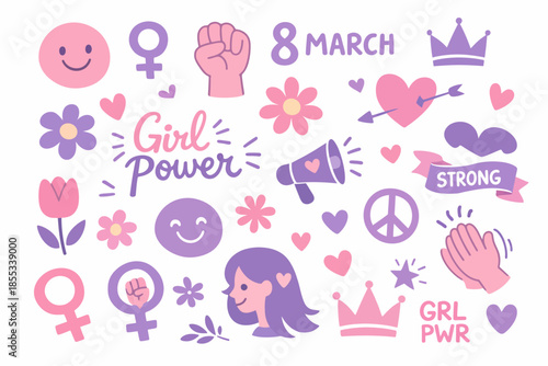 Día de la Mujer en doodles