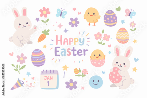 Felices Pascuas en tonos pastel