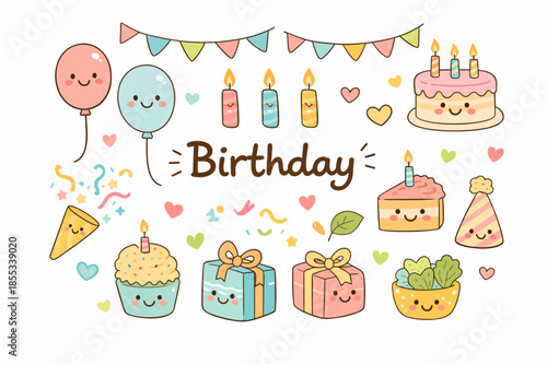 Fiesta de cumpleaños pastel y alegre